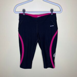 Reebok Womens Athletic‎ Pants Size Medium Black Yoga Athleisure Cropped